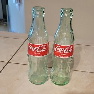 Set Of 2 Classic Coca Cola Bottles 2003 8oz